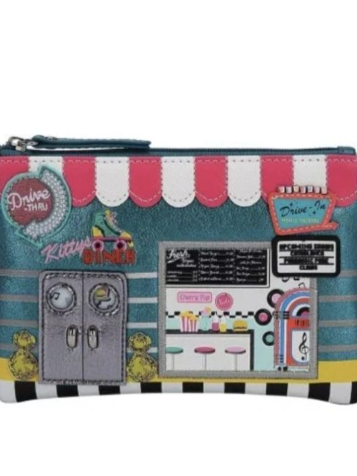 Kitty's Diner Zipper coin purse