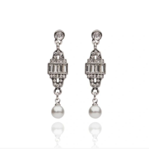 Pearl and Diamante Earrings 1920s