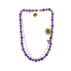 Rosie Fox Purple Agate Bead Necklace