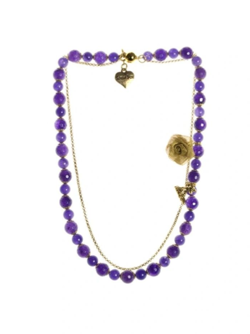 Rosie Fox Purple Agate Bead Necklace