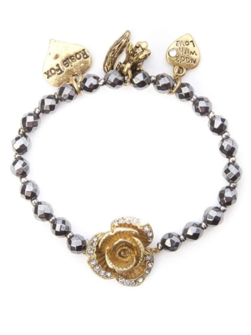 Rosie Fox Hematite Rose Bracelet