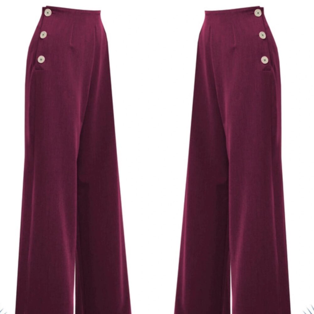 Josephine Burgundy swing pants