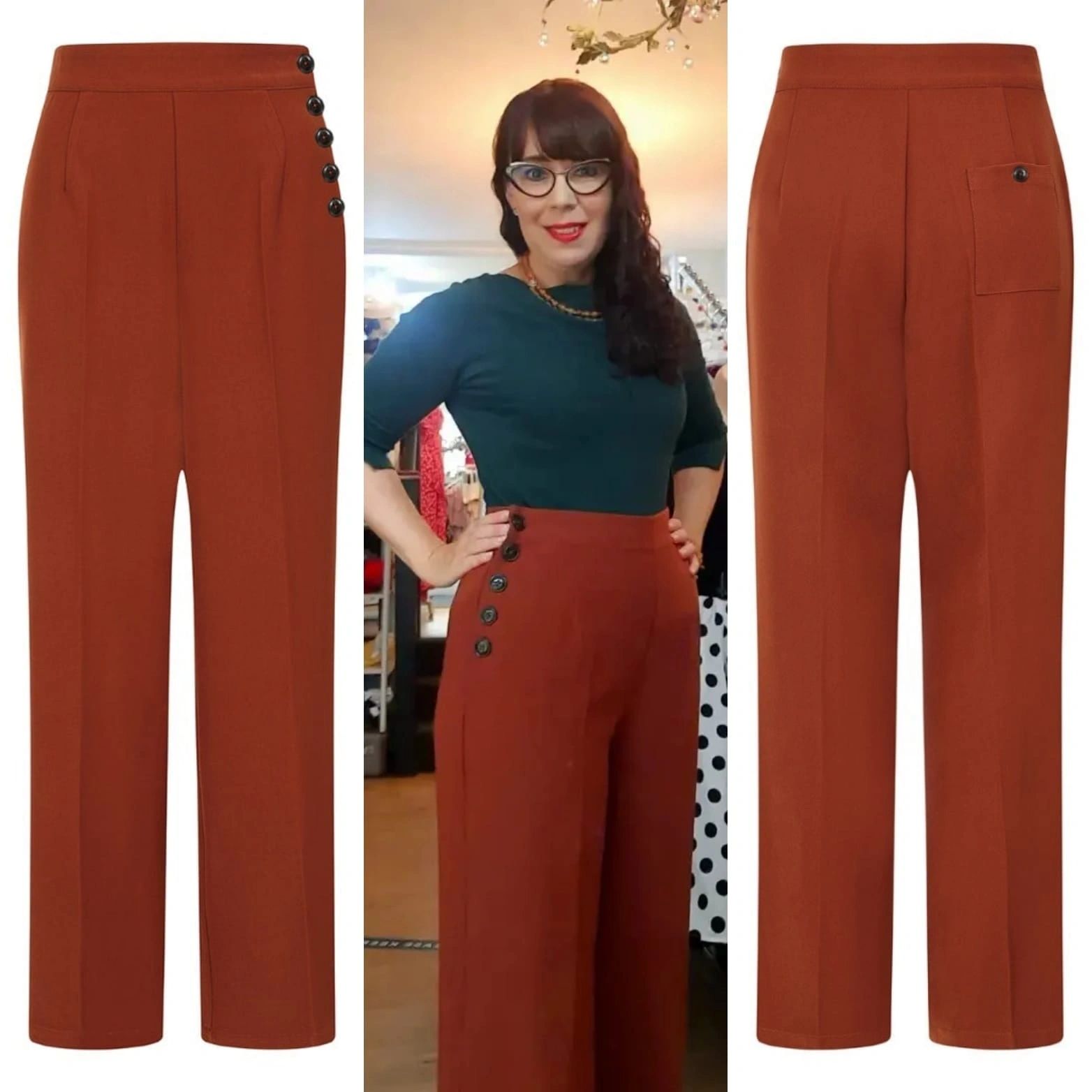 1940s Swing Trousers - Rust