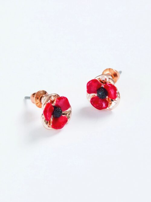 Fable Poppy enamel stud earrings