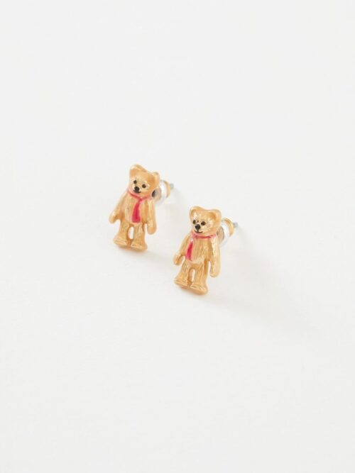 Fable Enamel Teddy bear earrings