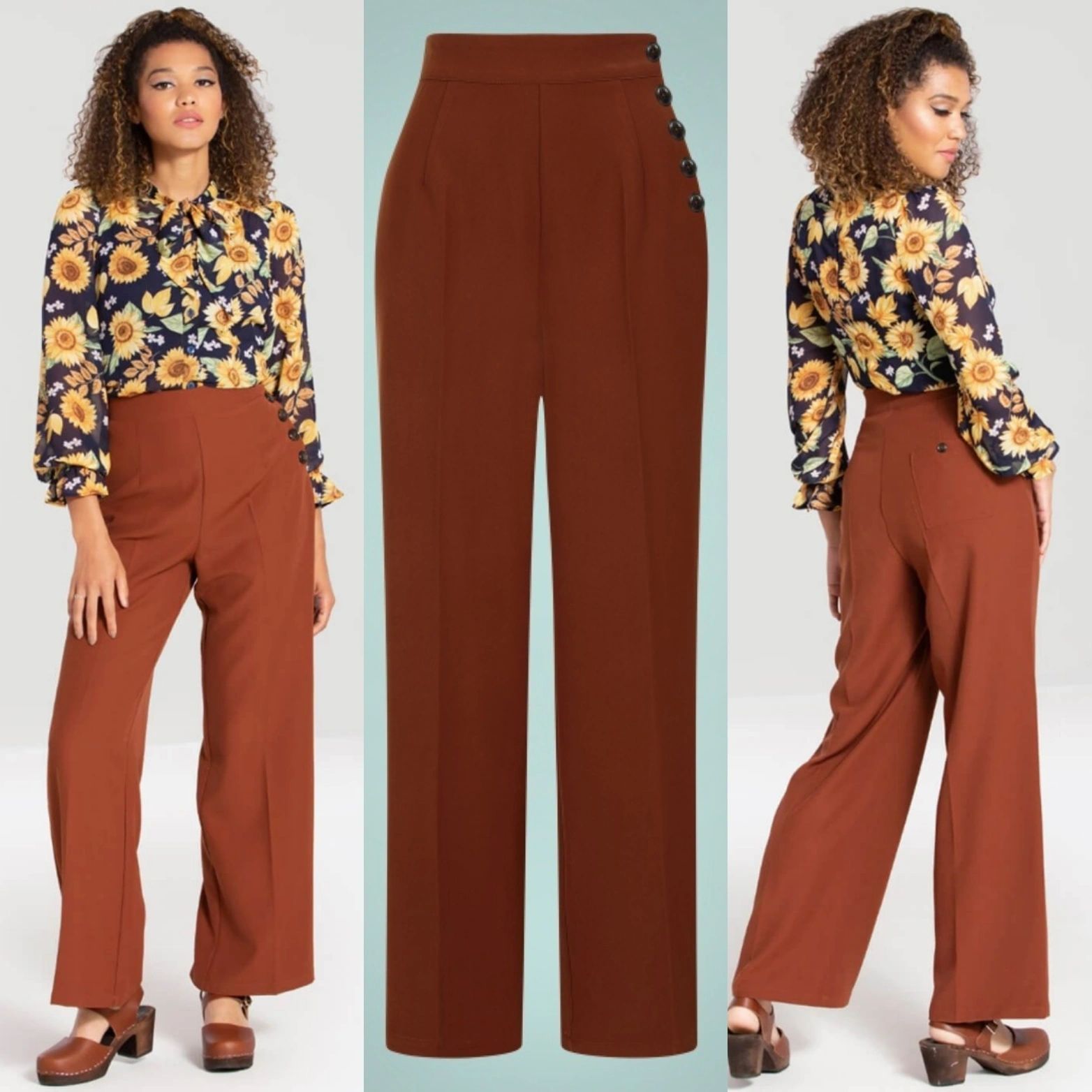 Ginger Swing trousers in Conker Brown