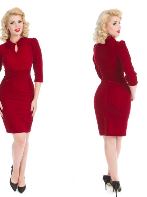 Glamorous Betty Red Velvet Wiggle dress