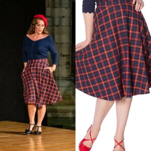 Irene tartan swing skirt