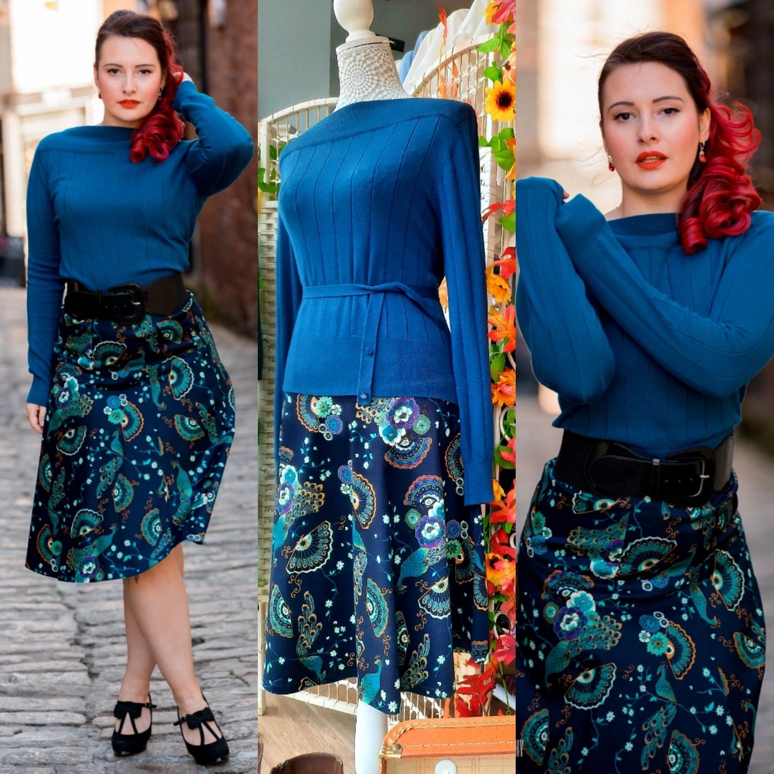 Macarena Skirt, Short, Peacock Floral