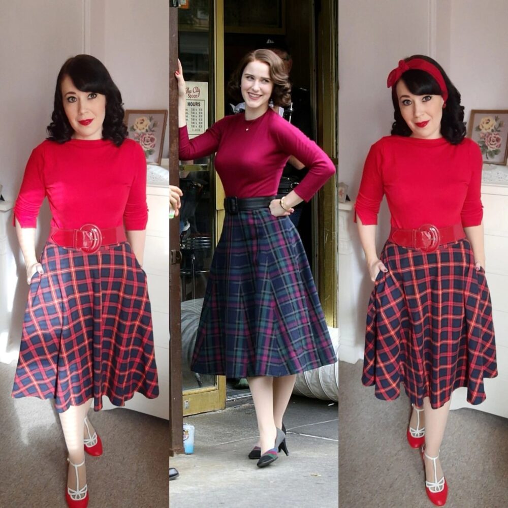 Irene tartan swing skirt