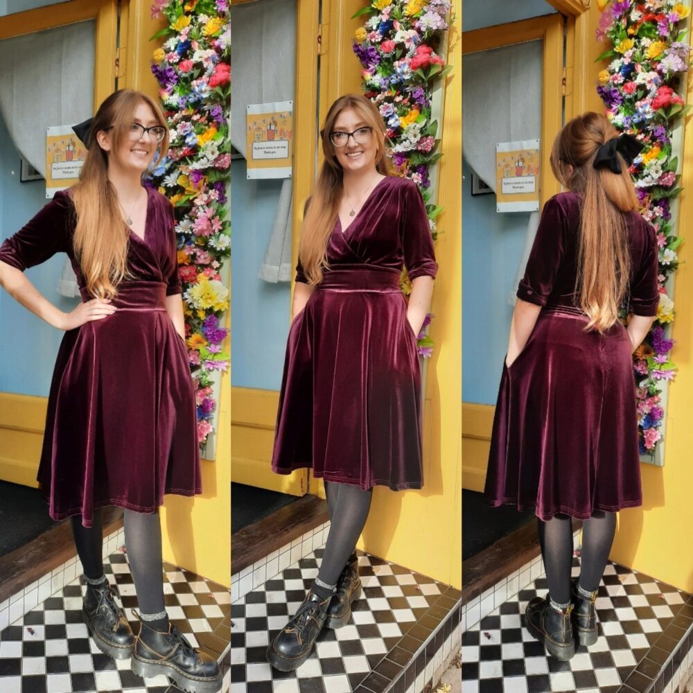 Evelyn velvet swing dress