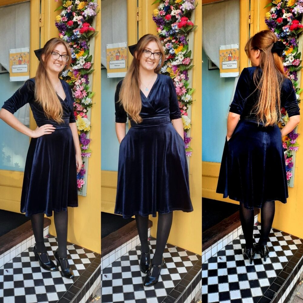 Evelyn velvet swing dress