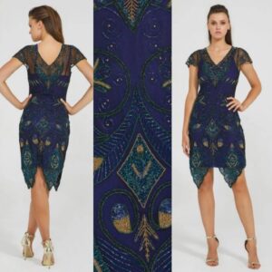 Peacock blue flapper dress