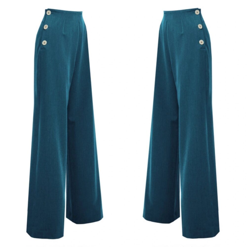 Josephine petrol blue swing pants