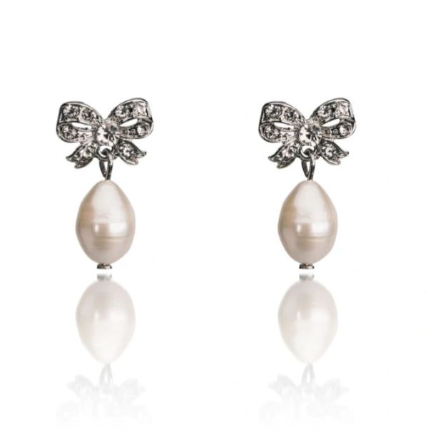 Pearl and Bow earrings